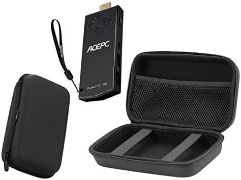 Navitech Здрав Черен Твърд калъф за носене на Притежателя Mini PC Stick е Съвместим с ACEPC W5 PC Stick