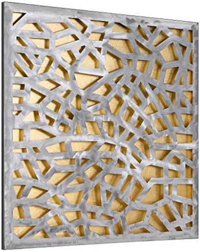 Empire Art Direct Enigma Скулптура от Полирана стомана, Абстрактно Стенно Изкуство с Gilding, 3D Метален Произведение на Изкуството, Готов да бъде обесен, Хол, Спалня ＆ Офис, 32 x 0,98 x