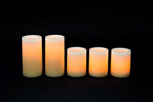 Свещи Импресии Ombre Design Pillar От Този Восък, Беспламенные Свещи с Автоматична функция таймер - Комплект от 5 вида Лъжици