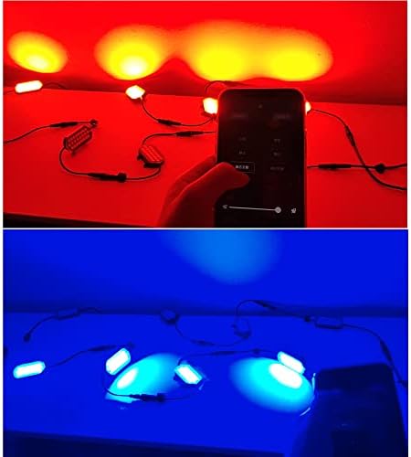 NBWDY 8 бр. Червен Син светодиоден Стробоскоп Rock Light kit приложение RF Дистанционно Управление Водоустойчив Отбивка