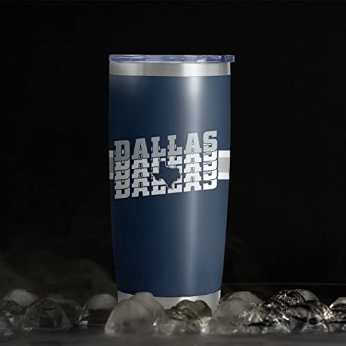 Чаша Dallas Tumbler Cup - Подаръци Далас за мъже - Пътна Кафеена Чаша с капак и Соломинкой 20 грама от неръждаема
