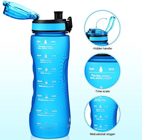 Мотивационни Бутилка за вода Edmyre на 25 грама с Марка Време, Запечатана Стомна за вода от Тритана, Не съдържа BPA, Бутилки за Вода с Капацитет От 0.2 Литра