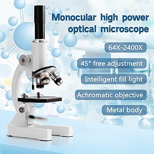 IULJH 64X-2400X Монокулярный Оптичен Микроскоп За начално училище, Научен Експериментален Биологичен модул за Обучение