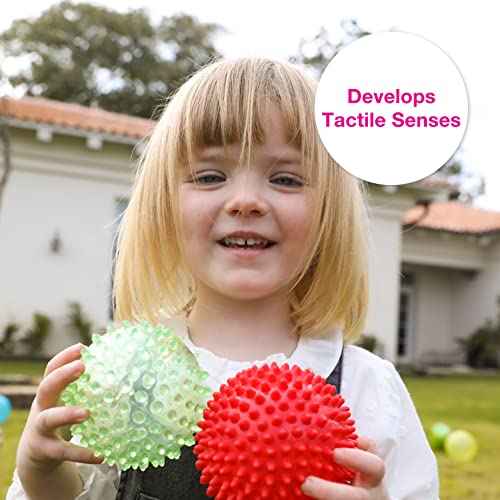 Edushape The Original Sensory Balls for Baby - 4 Прозрачни цветни детски топчета, които спомагат за подобряване на общата