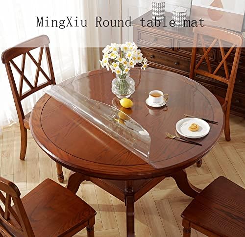 MingXiu Кръгла 30-инчов защитно покритие за плот от прозрачно PVC, подложки за кръглата маса, нова актуализация, кръгли прозрачни