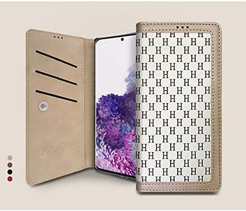 Съвместимост с Samsung Galaxy Note10, Стилна текстура материи с шарени H, 4 слота за карти, 1 слот за пари [В