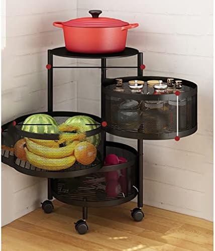 N/A Layered Кухненски рафтове за съхранение на Въртящата се Кошница за зеленчуци и плодове, рафтове за съхранение в кухнята