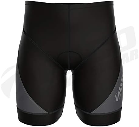 Шорти за активно по триатлон Zimco Мъжки Tri Shorts Мъжки и 2 Задни джобове (Сив, XL)