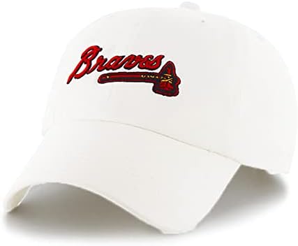 Регулируема Шапка с Логото на Atlanta Braves Script Clean Up, За Възрастни, Един Размер Подходящ за Всички.