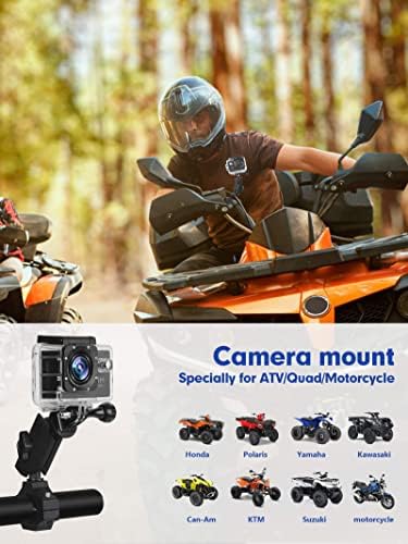 Титуляр екшън-камера ZIDIYORUO за управление на мотоциклет, ATV, Гъвкави Дискове, Скоба за закрепване на камерата на 360 °,