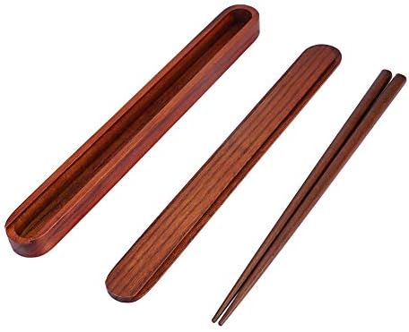 Преносими Дървени Пръчици за хранене с чекмедже за пръчици за хранене цвета на Дървото, Проста и модерна кутия