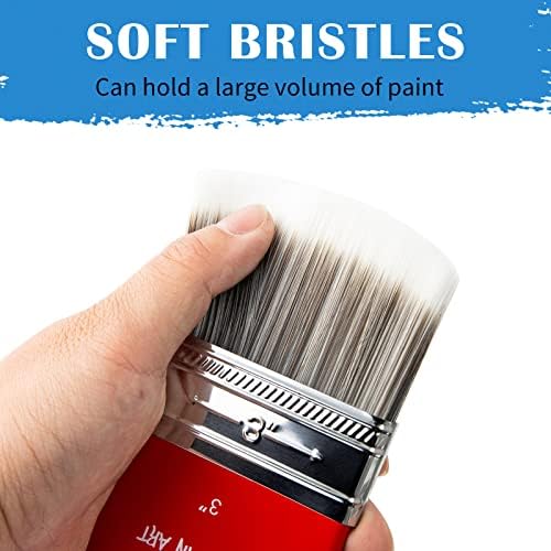 Четка Falling in Art Леска Paddle Paint Brush, Огромната Четка за Маслени и Акрилни бои, 4 Инча