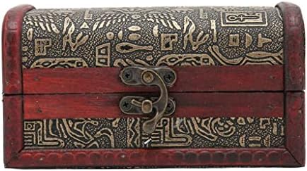 WSSBK Кутия Със Съкровища В Ретро стил Дървени Сандъка със Съкровището и за Офис и за Пътувания за Домашно Съхранение