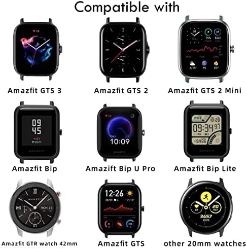 Силиконов спортен каишка iPartsonline, съвместим с сменен каишка за умни часа Amazfit Bip 3/GTS 2 mini/GTS 3/2e, 20 мм и каишка от Каучук за часа Bip U Pro/Galaxy Watch 4/Venu 2 plus