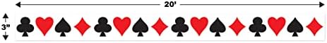 Лентата за костюмированной партита в стила на казината Beistle, 3 x 20' -1 бр., Един размер, Червено / Черно / Бяло