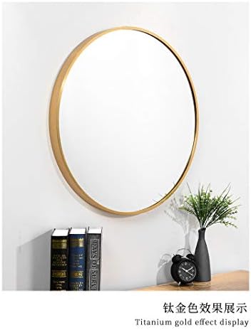 Стената Кръгло огледало TIANGU Gold, Огледала голям кръг с диаметър 23,6 инча за стена, Стенно Огледало в метална Рамка за Самостоятелна Стая, Голяма Модерна Тоалетен Огле
