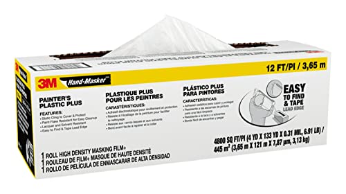 Тиксо Painter's Plus Plastic за ръчно маска, която покрива и предпазва повърхността, 12 Фута x 400 метра, на 1