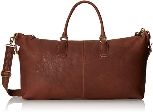 Мъжка Класическа Кожена чанта Weekender от JD Фиска, Тъмно кафяв, Един размер