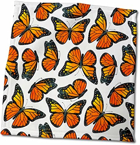 3D Роза Жана Салак рисува Пеперуди - Оранжеви Пеперуди-Монарси - Кърпи (twl-214545-3)