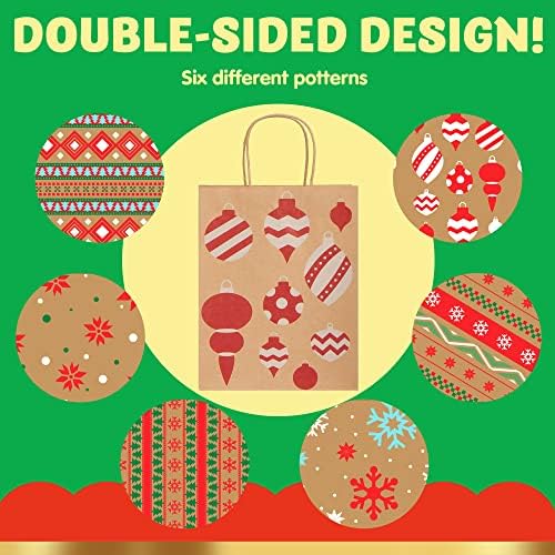 JOYIN 24 Коледни крафт-подарък пакет за Празнични хартиени кошници опаковки, Коледни Подаръци, коледни подаръци пакети, класни