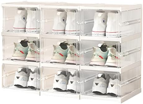 Кутия за съхранение на обувки ZHOUHUAW, Штабелируемые Кутии-организаторите за обувки от прозрачна пластмаса, Сгъваем Органайзер