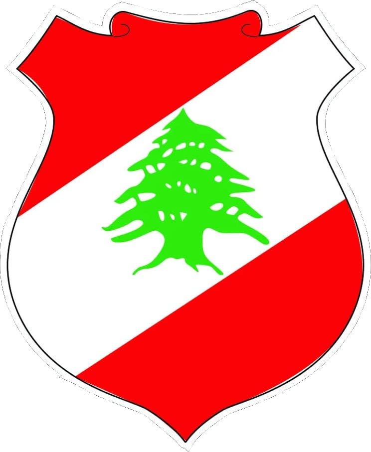 Стикер на Стопанските Ливан залепващ Винил Стикер с Флага на Ливан LBN LB - C2703 - стикери Размер 6 инча или 15 см