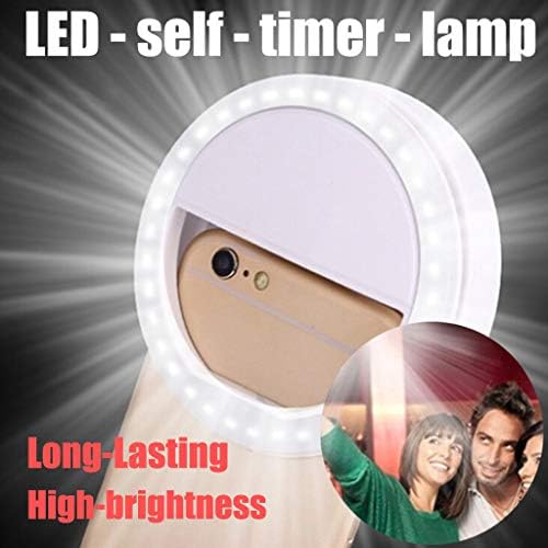 ABITSWEET Glammy Clip-on Selfie Ring - Селфи-Осветление за телефон, [Акумулаторна батерия] Кръгова подсветка камера, Заполняющий светлина, Съвместима Камера на смартфон, Таблет с Кр
