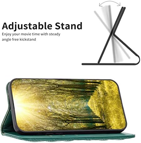 Yarxiawin е Съвместим с Samsung Galaxy S23 Ultra Case, кожен калъф с държач за карти, Пинк, Луксозен Лъскав калъф за