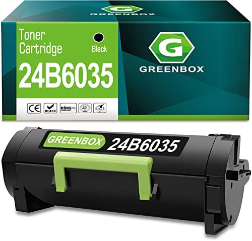 GREENBOX Рециклирана касета с най-висока доходност на тонера 24B6035 за смяна касета с черен тонер на Lexmark