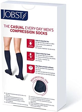 Ежедневни Компресия чорапи JOBST forMen, 20-30 мм hg. супена с Височина до коляното, Със затворени пръсти