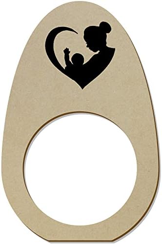 Azeeda 5 дървени Пръстени/Притежателите за салфетки Сърцето на майката и на бебето (NR00053939)