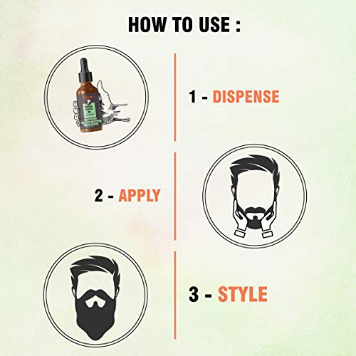 Усъвършенствано масло за растеж на брада Fantraa за мъже, Ускорява Растежа на брадата с масло от Сминдух, олио лука