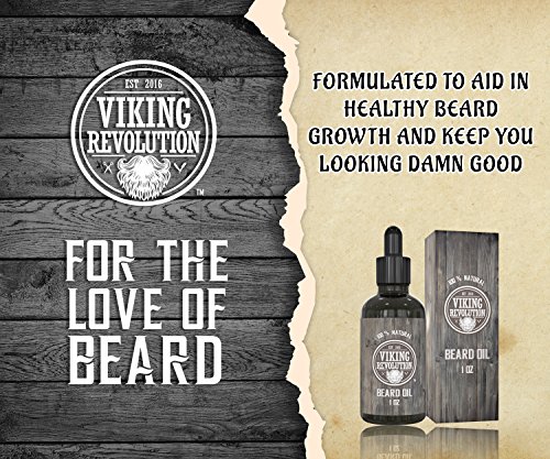 Viking Revolution Масло-балсам за оформяне на брада - Напълно Натурални масла Арганы и жожоба, без мирис – Омекотява,