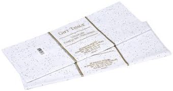 Подаръчен пакет от амбалажна хартия, на бяло фолио, пайети, 20 листа 20 x 20 см