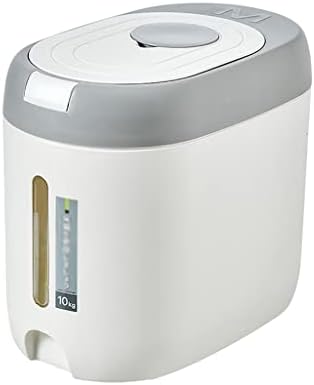 XBWEI Запечатан контейнер за съхранение на ориз, херметично затворен ориз, кофа, домашно строга ориз, кофа, домакински кутия за съхранение на зърна (Цвят: сив, размер: 30
