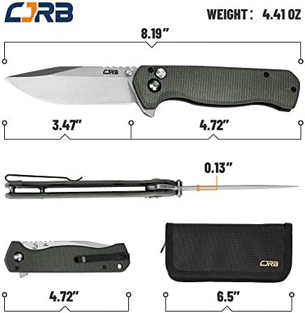 Сгъваем Джобен нож за прибори за хранене CJRB Хорда (J1927) с блокировка на бутона-Флиппере EDC, Джентълменско Нож със Стоманени