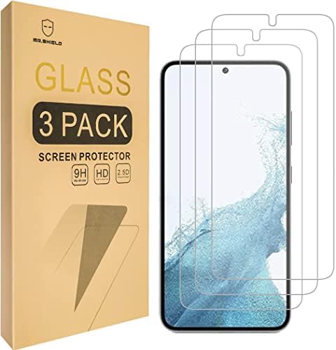 Mr.Shield [Комплект от 3 позиции] е Предназначен за Samsung Galaxy S23 5G [6,1 инча] [Съвместимост с разблокировкой на пръстови отпечатъци] [Закалено стъкло] [Японското стъкло твърдо