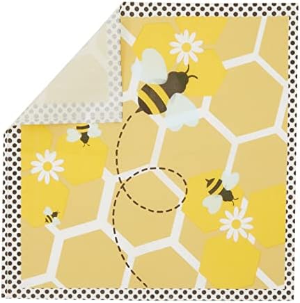 144 Предмета на празнични украси Bumble Bee, Празнични чинии, Салфетки, чаши и прибори за хранене аксесоари What Will It Bee