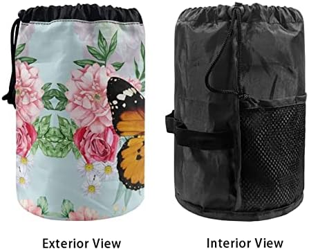 doginthehole Розови козметични чанти, Многофункционални Чанти-Кофи за Тоалетни принадлежности, Косметичка с пеперуда