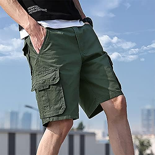 OVERMAL Мъжка Мода Плътен Цвят Работни Панталони С Джобове на Панталони Памук Тела-Карго Панталони