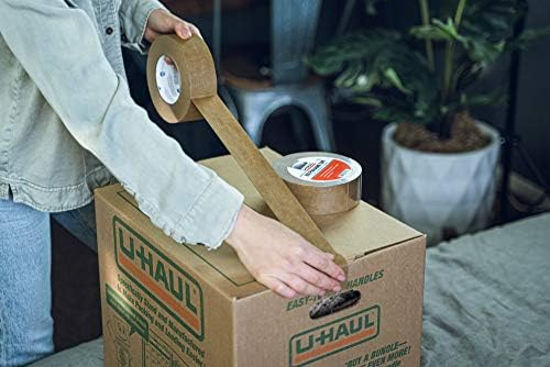 Хартиена лента за движение кутии U-Haul (идеален за преместване, опаковане, съхранение на кутии) - Опаковки от 3 ролки (55 ярда