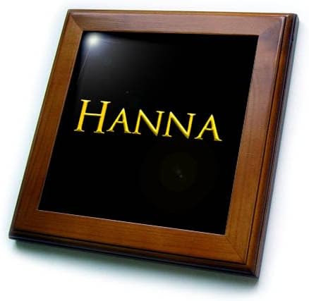 3дРоза Хана, привлекателно детско име за момичета в САЩ. Плочките в една декоративна рамка с жълт цвят на