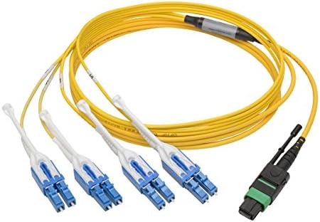 Однорежимный SMF-оптичен кабел Трип Lite MTP/MPO (APC)- 8xLC (UPC) QSFP + 40/100 GB, QSFP+ 40GBASE-PLR4 Plenum