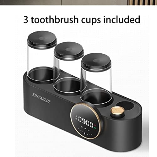 Стенен държач четка за зъби KINYABLUE за баня, Автоматичен Опаковка на паста за зъби с 3 Чаши, Държачи за