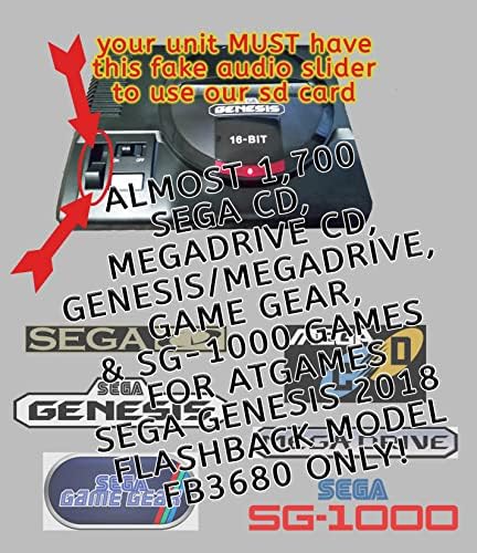 за AtGames Sega Genesis Ретроспекция Mini 2018 Модел FB3680 - Почти 1700 игри на SD-картата, предварително конфигурирани