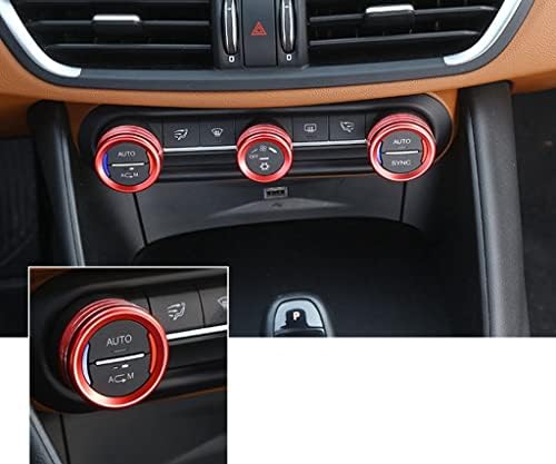 Eppar Нови Защитни капаци бутони за контрол на въздушния поток, Съвместими с Alfa Romeo Giulia 2015-2022 (сребрист)