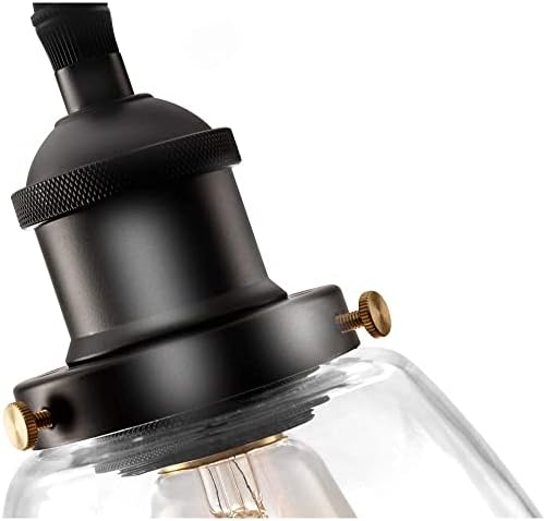 SKIVTGLAMP Регулируема Височина H-Тип на Пистата Светлинен Конус Прозрачно Стъкло Лампа с черна розетка E26 Индустриална