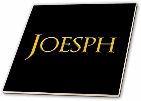 3dRose Joesph-популярното мъжко име в Америка. Подарък плочки жълт цвят на черен (ct_349279_1)