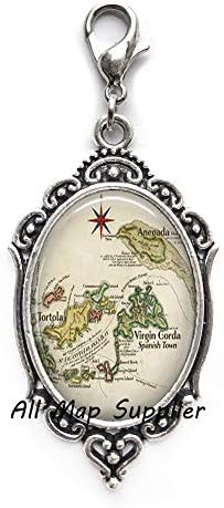 AllMapsupplier Модерен цип, Карта на Британските Вирджински острови, карта Анегады, карта Тортолы, карта Виргинской