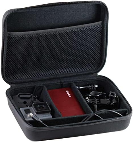 Комбиниран комплект аксесоари за екшън камери Navitech 8 в 1 със сив калъф - Съвместим с екшън камера GoExtreme Black
